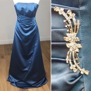 David’s Bridal Strapless Bridesmaid Maxi Dress